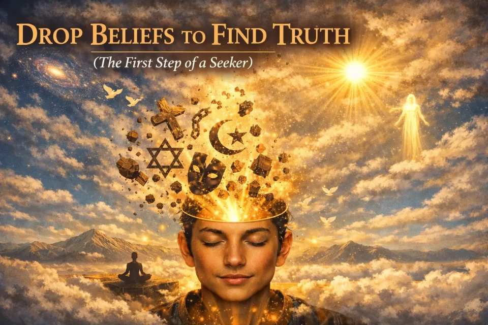drop beliefs to find truth showing open mind and awareness
