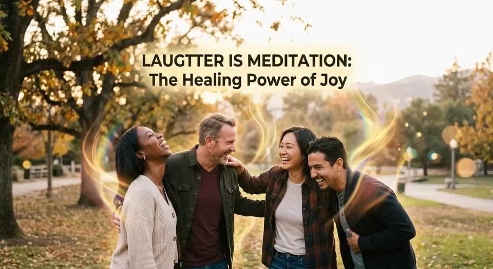 laughter meditation inner joy spiritual awakening illustration