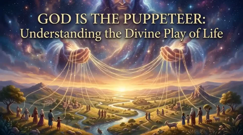 god as cosmic puppeteer spiritual philosophy illustration