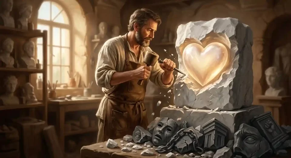 love hidden within human nature spiritual awakening illustration