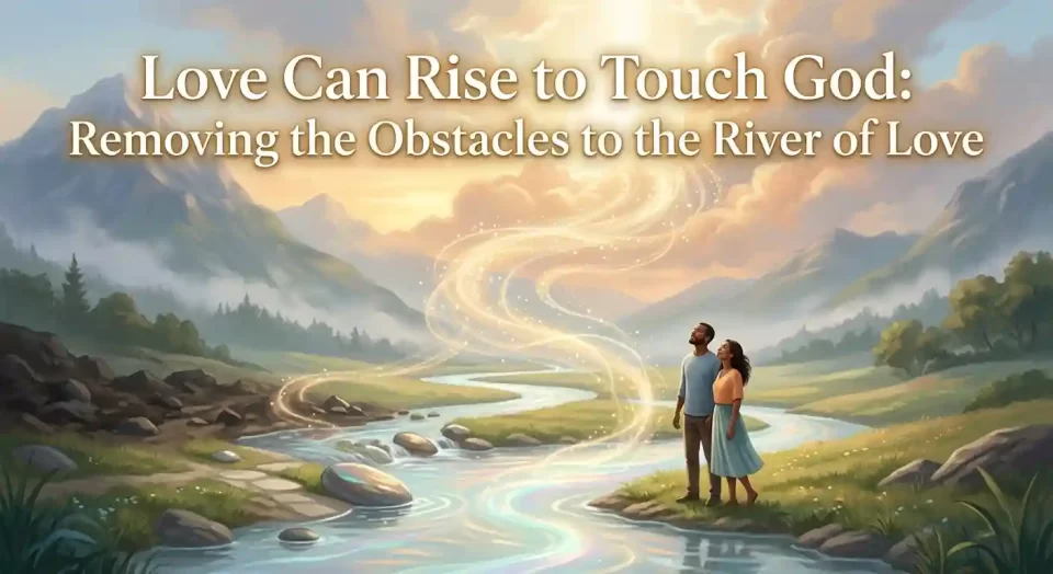 love rising toward divine consciousness spiritual transformation illustration