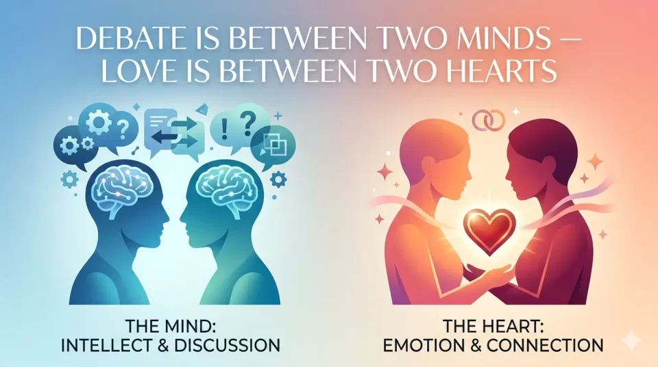 Debate Is Between Two Minds, Love Is Between Hearts