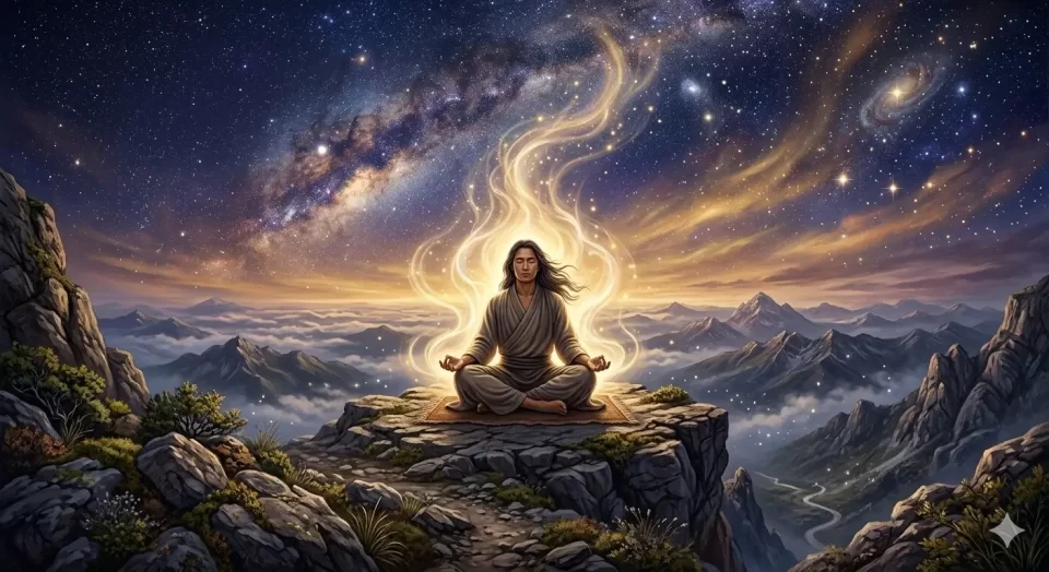 spiritual awareness meditation inner freedom illustration